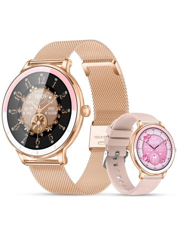 Smart Watch for Women, 1.26" HD Touchscreen Fitness Tracker with Bluetooth Calling, 100+ Sports Modes, IP67 Waterproof, Gift for Her