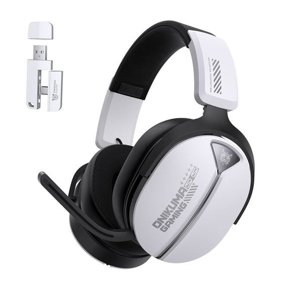 Siivton Wireless Gaming Headset with 60H Playtime, Bluetooth 5.4 & 2.4G Dual Mode, 950mAh Battery, Noise-Canceling Mic for PC,PS4,PS5,Switch,Mobile