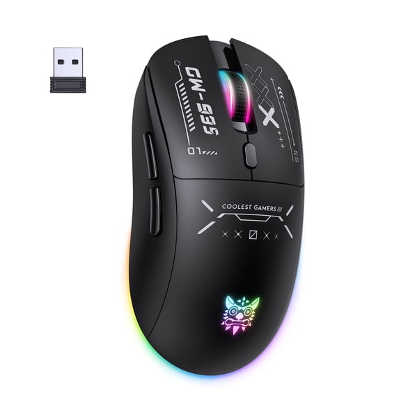 Siivton Wireless Gaming Mouse, 2.4G/Bluetooth 5.3/Wired, 12800 DPI Adjustable, 8 Programmable Buttons, 500mAh Battery, RGB Lighting for PC, Laptop, Mac, PS4/PS5