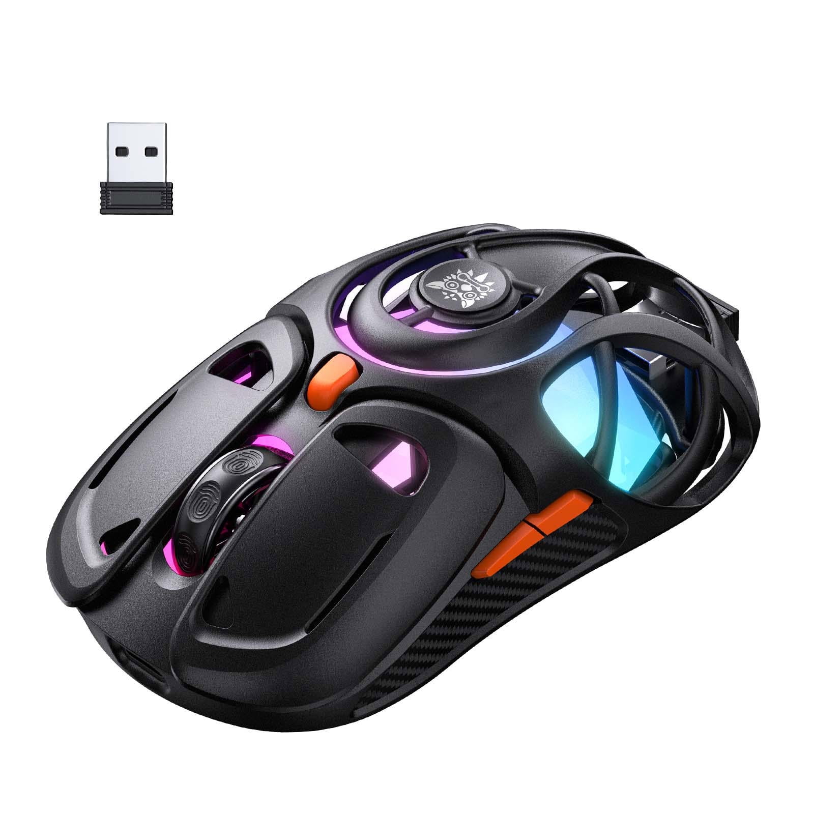 Siivton Wireless Gaming Mouse,2.4GHz and Bluetooth, 12800 DPI, 6 RGB Light Modes, 1000Hz Polling Rate, Compatible with Windows/Mac, Black