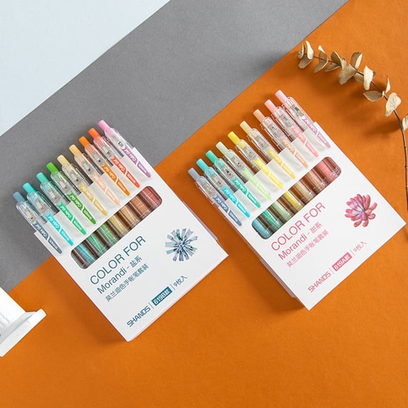 Sijiali 0.5mm 9Pcs/Set Morandi Color Gel Pen School Office Students Stationery Supply