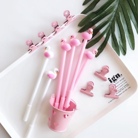 Sijiali 0.5mm Cute Flamingo Swan Signature Gel Ink Writing Pen Office School Stationery