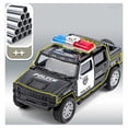thumbnail image 1 of Sijiali 1/36 Simulation Police Car Vehicle Pull Back Truck Model Kids Toy Christmas Gift, 1 of 10