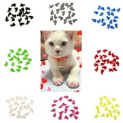 Sijiali 20Pcs Soft Plastic Colorful Cat Nail Caps Paw Claw Protector Cover with Glue