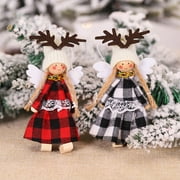 Sijiali Antler Angel Plush Doll Home Party Christmas Tree Decoration Hanging Ornament