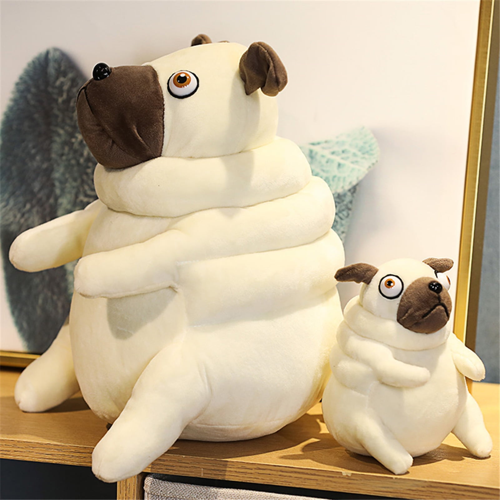 Sijiali Fat Pug Plush Cushion Soft Superior Texture Full Filled Cute Pug Dog Plush Cushion for Decoration