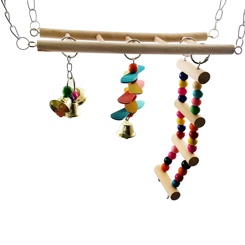 View of Sijiali Parrot Climb Standing Ladder Swing Suspension Bridge Parakeet ...