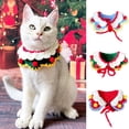 thumbnail image 1 of Sijiali Pet Neckerchief Double-layer Decorative Skin Friendly Christmas Pet Dogs Cats Petal Bibs for Holiday, 1 of 10
