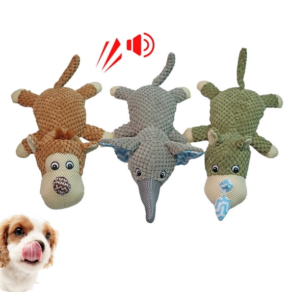 Sijiali Squeaky Plush Chew Dog Toy Teeth Cleaning Training Education Molar Pet Accessory