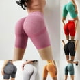 thumbnail image 1 of Sijiali Women Summer Quick Drying Solid Color High Waist Hip Lift Sports Yoga Shorts, 1 of 10