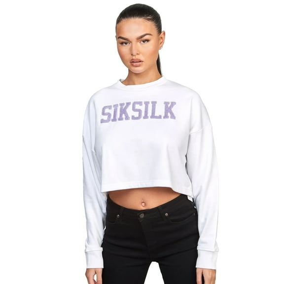 SikSilk Womens Varsity Crop Sweatshirt