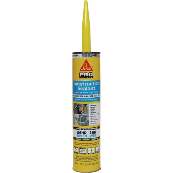 Sika Pro Select Polyurethane Construction Caulk Sealant - Aluminum Gray - 10.1 oz