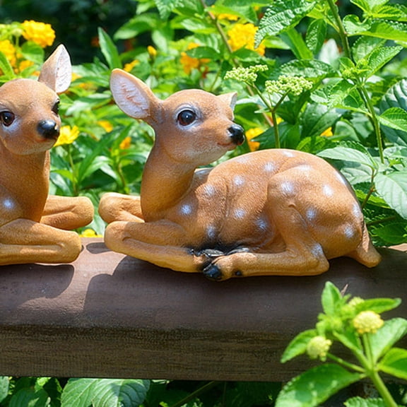 Sika Deer Model, Deer Statue, Art Craft Ornaments 2Pcs Backyards For Courtyard Garden Community Yard Patio