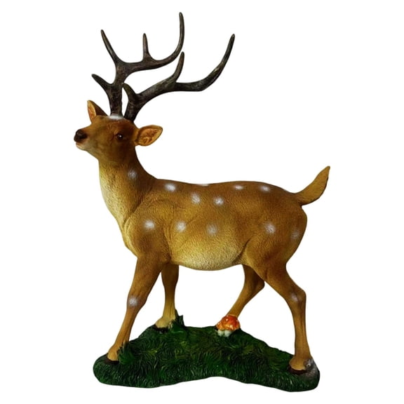Sika Deer Statue Resin Animal Ornament Realistic Figurine Lightweight Portable for Entryway Desk Living Room