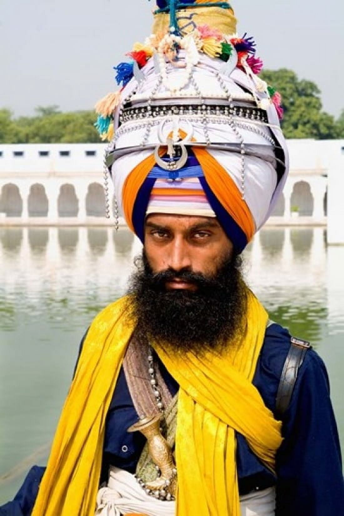 Sika Hindu Religious Man in Bangla Shib Gurudwara Sika Great Temple New Delhi India Canvas Art - Bill Bachmann DanitaDelimont (18 x 24)