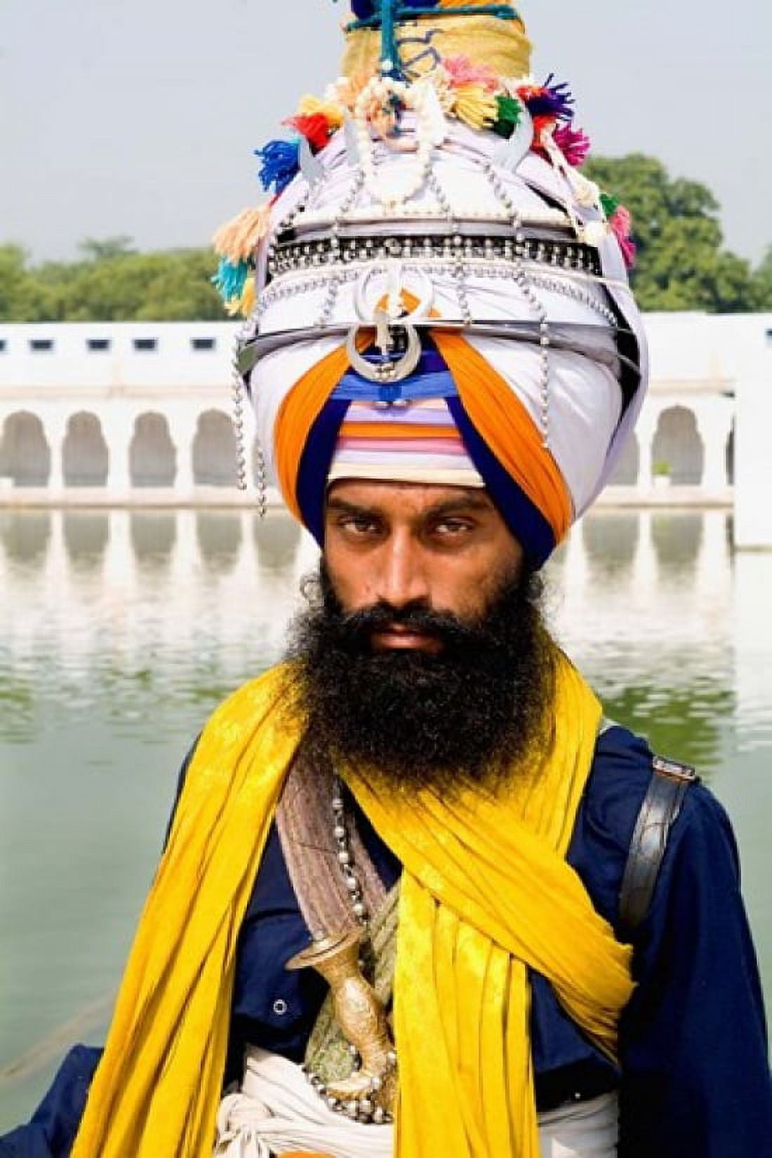 Sika Hindu Religious Man in Bangla Shib Gurudwara Sika Great Temple New Delhi India Canvas Art - Bill Bachmann DanitaDelimont (25 x 37)