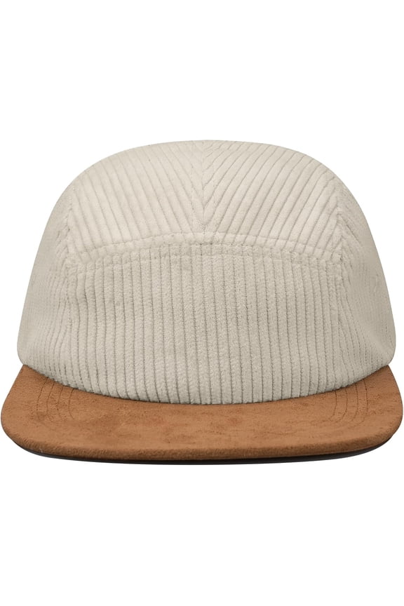 5 Panel Baseball Cap Flat Brim Snapback Trucker Hat Adjustable Camp Cap Corduroy Dad Hat Suede Peak Ball Caps