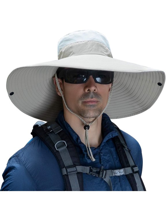 6" Wide Brim Sun Protection Hat Outdoor Unisex Bucket Hats for Hiking Beach Fishing Safari Garden Lawn Yard Work Kayaking