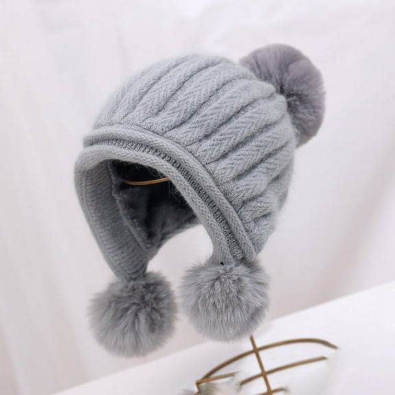 SikaFu Autumn And Winter Big Head Circumference Warm Wool Cap Ladies Silver Line Knitted Caps Thicken Plus Velvet Warm Hair Ball Hats