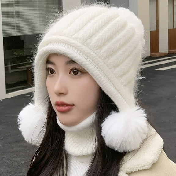 SikaFu Autumn And Winter Big Head Circumference Warm Wool Cap Ladies Silver Line Knitted Caps Thicken Plus Velvet Warm Hair Ball Hats