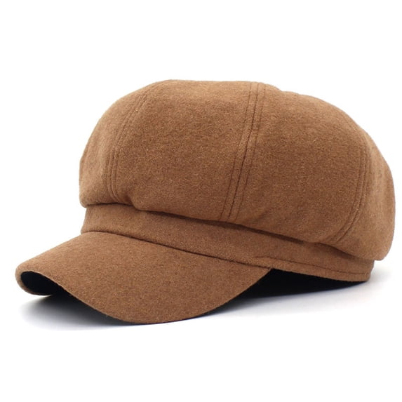 SikaFu Autumn And Winter Hairy Hat Female Wool Boror Hat Casual Versatile Pure -Colored Peaked Duck Tongue Octrative Hat Retro Nangua Painter Hat
