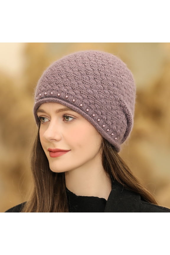 Autumn And Winter New Middle -Aged And Elderly Hats, Fashion, Simple Knitted Hat, Old Lady Warm -Up Ear Cold Hat