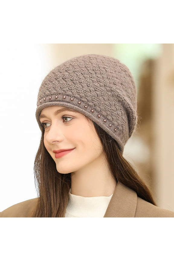 Autumn And Winter New Middle -Aged And Elderly Hats, Fashion, Simple Knitted Hat, Old Lady Warm -Up Ear Cold Hat