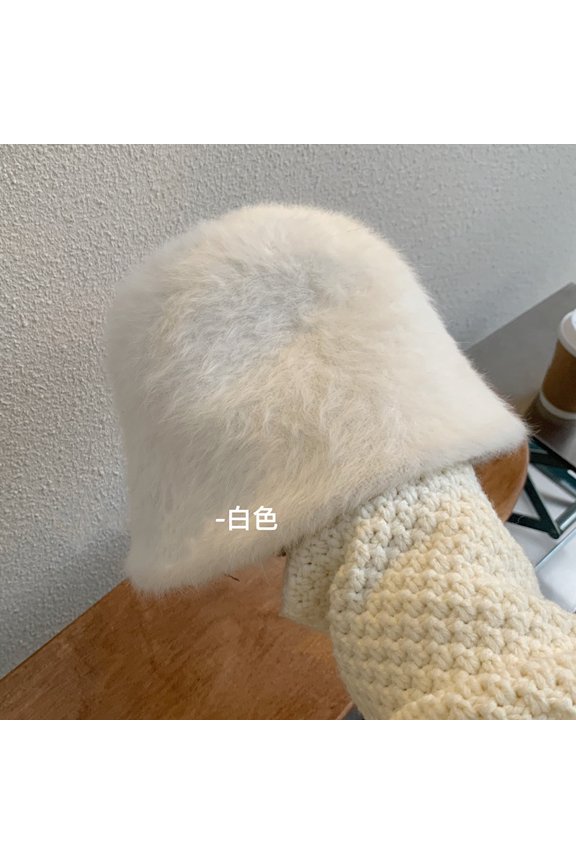 Autumn And Winter Version Of Rabbit Mao Fisherman Hat Make A Small Hairy Hair, Wild Cold, Keep Warm, Cover The Pot, The Pot Plush Bucket Hat