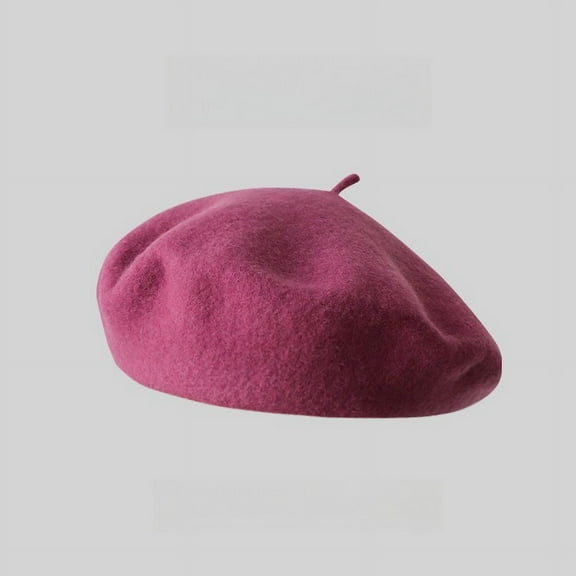 SikaFu Autumn And Winter Wool Beret Women's Korean Edition Solid Color Casual Versatile Bud Hat Retro Fashion Painter Hat Hat Women's Trend