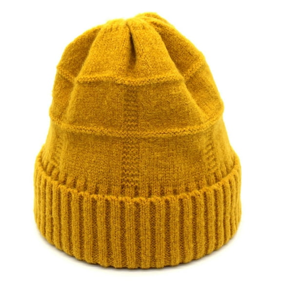 SikaFu Autumn And Winter Wool Hats And Hats, Ladies Knit Caps Rolled Wool Hat Casual Warm Hat