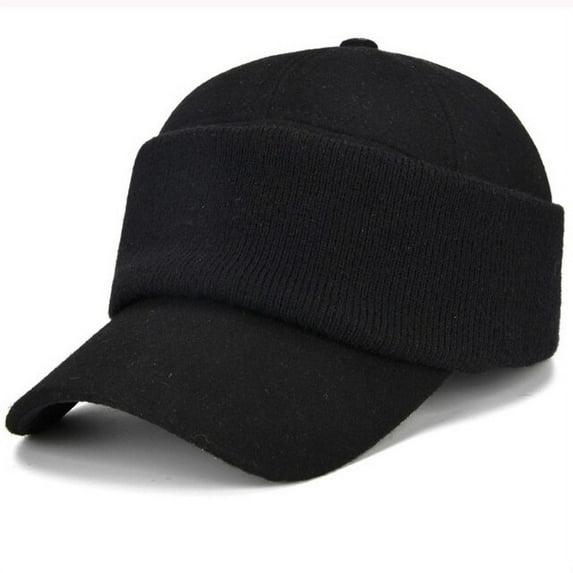 SikaFu Autumn Winter Baseball Cap Men Thick Warm Earflap Cap Male Wool Baseball Hat Panels Dad Hats with Ear Flap Winter Hat