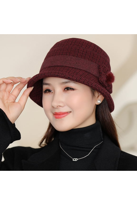 Autumn And Winter Hat Ladies Mao Woors, Momo Momes Mother Mom Fisherman Hat Winter Grandma Catron Mother -In -Law Mother -In Mother -In Mother Cotton Hat