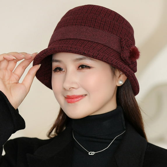 SikaFu Autumn And Winter Hat Ladies Mao Woors, Momo Momes Mother Mom Fisherman Hat Winter Grandma Catron Mother -In -Law Mother -In Mother -In Mother Cotton Hat