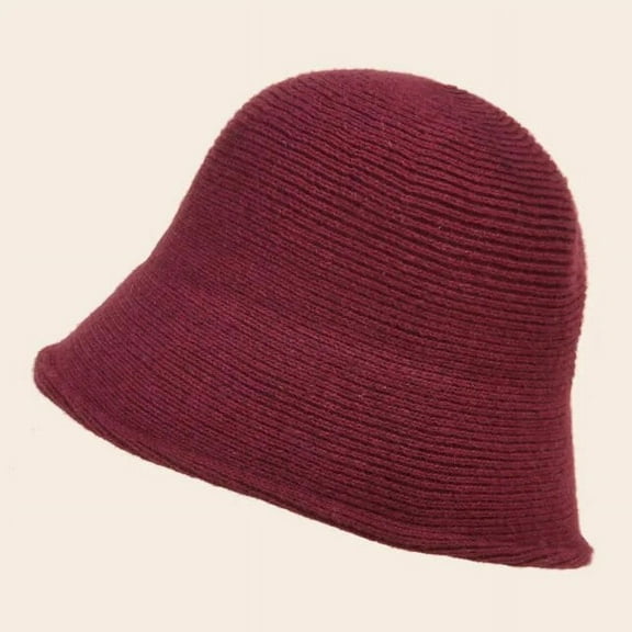 SikaFu Autumn Winter New Knitted Bucket Hat Women Casual Outdoor Warm Fishman Hat Lady Solid Color Fashion Basin Hat Designer Style
