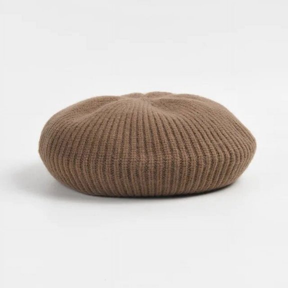 SikaFu Autumn Winter New Women Solid Color Simple Wool Beret Cap Casual Warm Knitted Pumpkin Hat Literary Retro Painter Caps