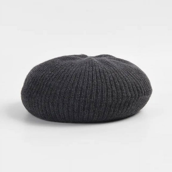 SikaFu Autumn Winter New Women Solid Color Simple Wool Beret Cap Casual Warm Knitted Pumpkin Hat Literary Retro Painter Caps