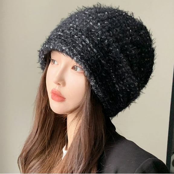 SikaFu Autumn And Winter Small Fresh Sweet Wool Cap Female Version Of The Ear Protective Ear -Keeping Baoshow Head Hat Net Red Pile Hats And Knitted Caps