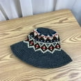 thumbnail image 1 of SikaFu Autumn Winter Woolen Cap Woman Knitted Hats Retro Outing Jacquard Weave Warmth Hand-woven Fisherman Panama Bucket Gorros, 1 of 6