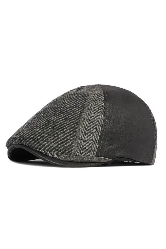 Autumn and Winter Polyester Patch Newsboy Caps Flat Peaked Cap Men and Women Painter Beret Hats 128