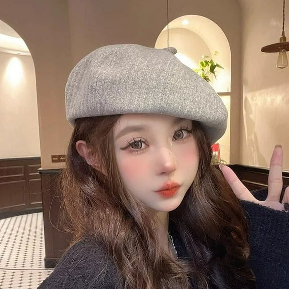SikaFu Autumn and Winter Simple Beret Cap Women Retro Elegant Painter Hat Versatile Fashion Warm Temperament Octagonal Hat