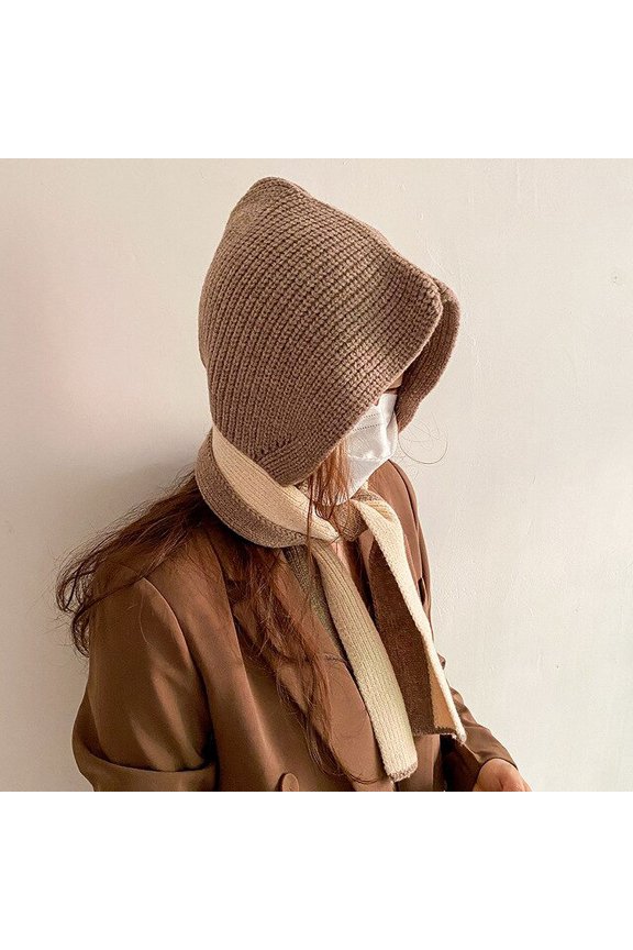 Balaclava Knitted Beanies Hats Winter Scar Caps Hooded Cap Outdoor Unisex Keep Warm Skullies Buttons Bib Ladies Gorros Bonnet