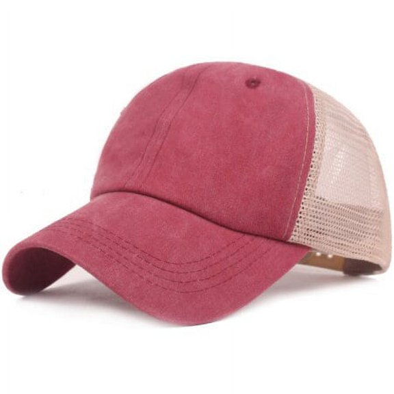 SikaFu Baseball Cap Men Women Summer Mesh Cap Adjustable Solid Snapback Baseball Hat Breathable Trucker Cap Men Women Sun Hat