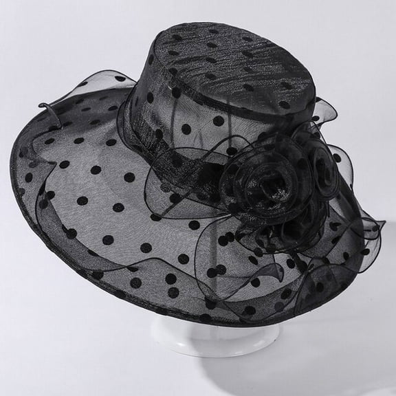 SikaFu Beach Hat New Fashion Women Summer Hat Breathable Mesh Flower Wide Brim Sun Hat Female Fishing Cap Ladies Dot Panama Hat