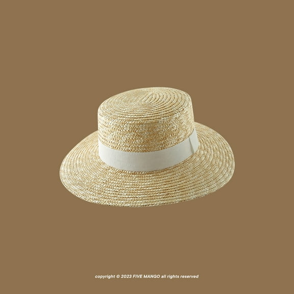 SikaFu Beige Series French Elegant Straw Knitted Hat For Summer Travel Sunscreen And Sunscreen Hat Beach Hat Versatile Straw Hat For Women
