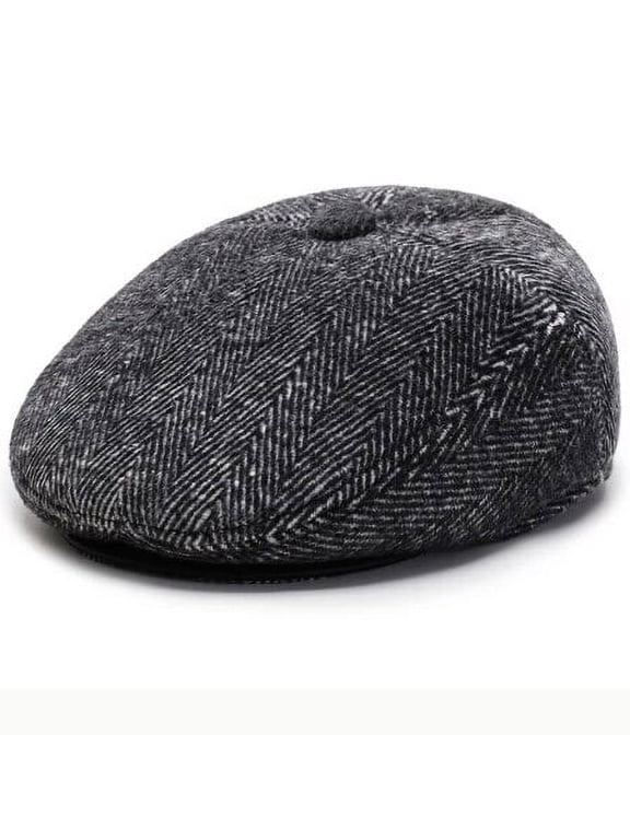 Beret Cap Autumn Winter Beret Thick Warm Earflap Cap Men Vintage Wool Felt Hat with Ear Flap Male Newsboy Ivy Flat Cap