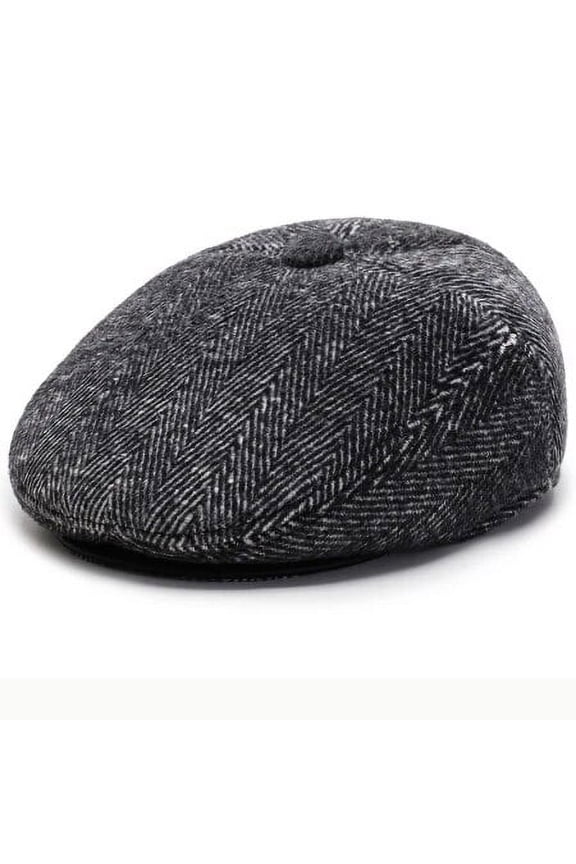Beret Cap Autumn Winter Beret Thick Warm Earflap Cap Men Vintage Wool Felt Hat with Ear Flap Male Newsboy Ivy Flat Cap