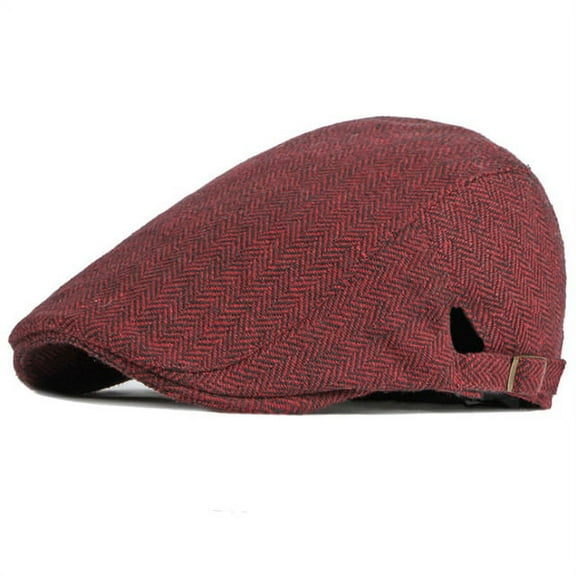 SikaFu Beret Cap Autumn Winter Cap for Men Women Vintage Striped Men Hat Adjustable Ivy Newsboy Flat Cap Retro Cabbie Men Berets