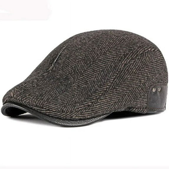 SikaFu Beret Cap Autumn Winter Wool Hat Men Women Newsboy Earflap Cap Male Female Striped Artist Painter Beret Hat Beret for Men