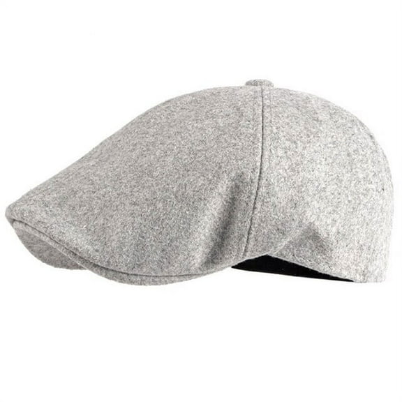SikaFu Beret Cap Autumn Winter Wool Hat Solid Black Grey Octagonal Newsboy Cap Men Vintage Artist Painter Beret Hat Mens Berets