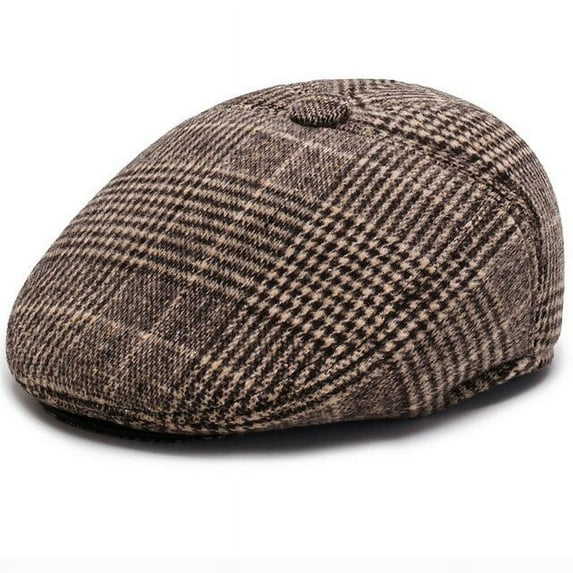 SikaFu Beret Cap Men Autumn Winter Hat Earflap Cap Thick Warm Men Ear Flap Dad Hat Vintage Newsboy Ivy Flat Cap Male Wool Beret